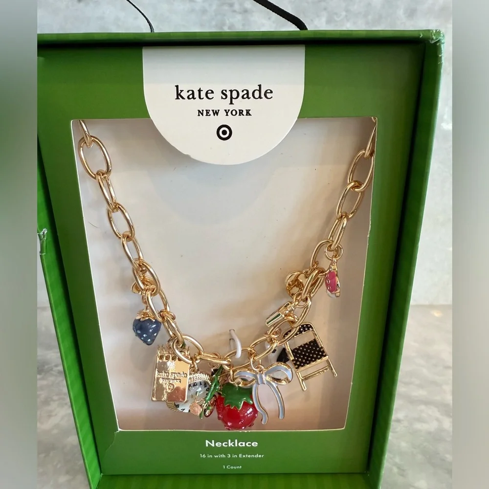 NWT • Kate Spade Chunky Charm Statement Necklace - Picture 1 of 4